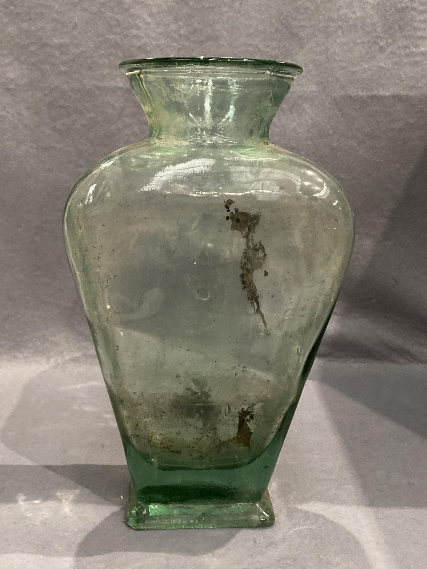 Light green glazed glass jar 37cm high