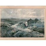 Joseph Pighills framed print 'Pennine Farmhouse Scene' 42cm x 62cm signed in pencil by the artist