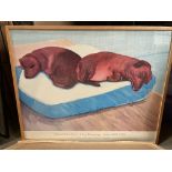 David Hockney framed print Dog Paintings Salts Mill 1995 54cm x 64cm