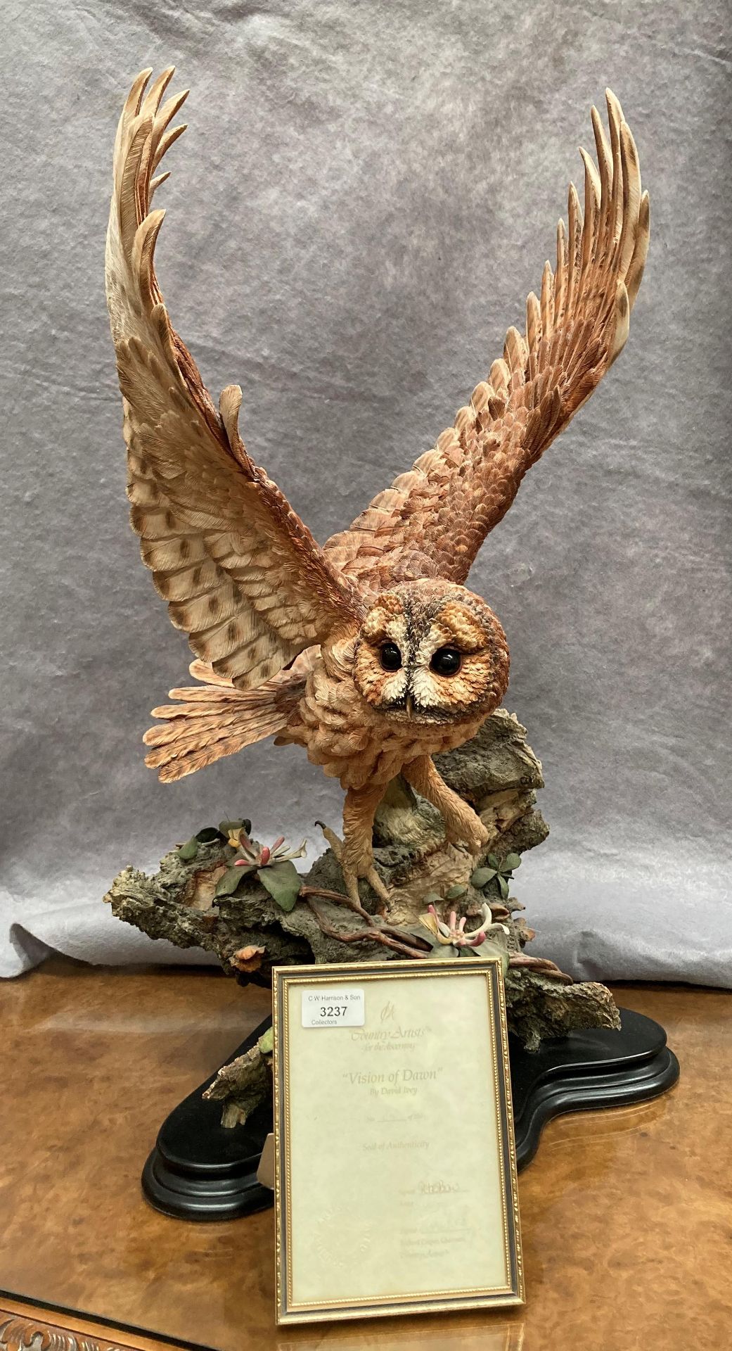 A Country Artists limited edition composition sculpture of an owl 'Vision of Dawn' by David Ivey - Image 4 of 4