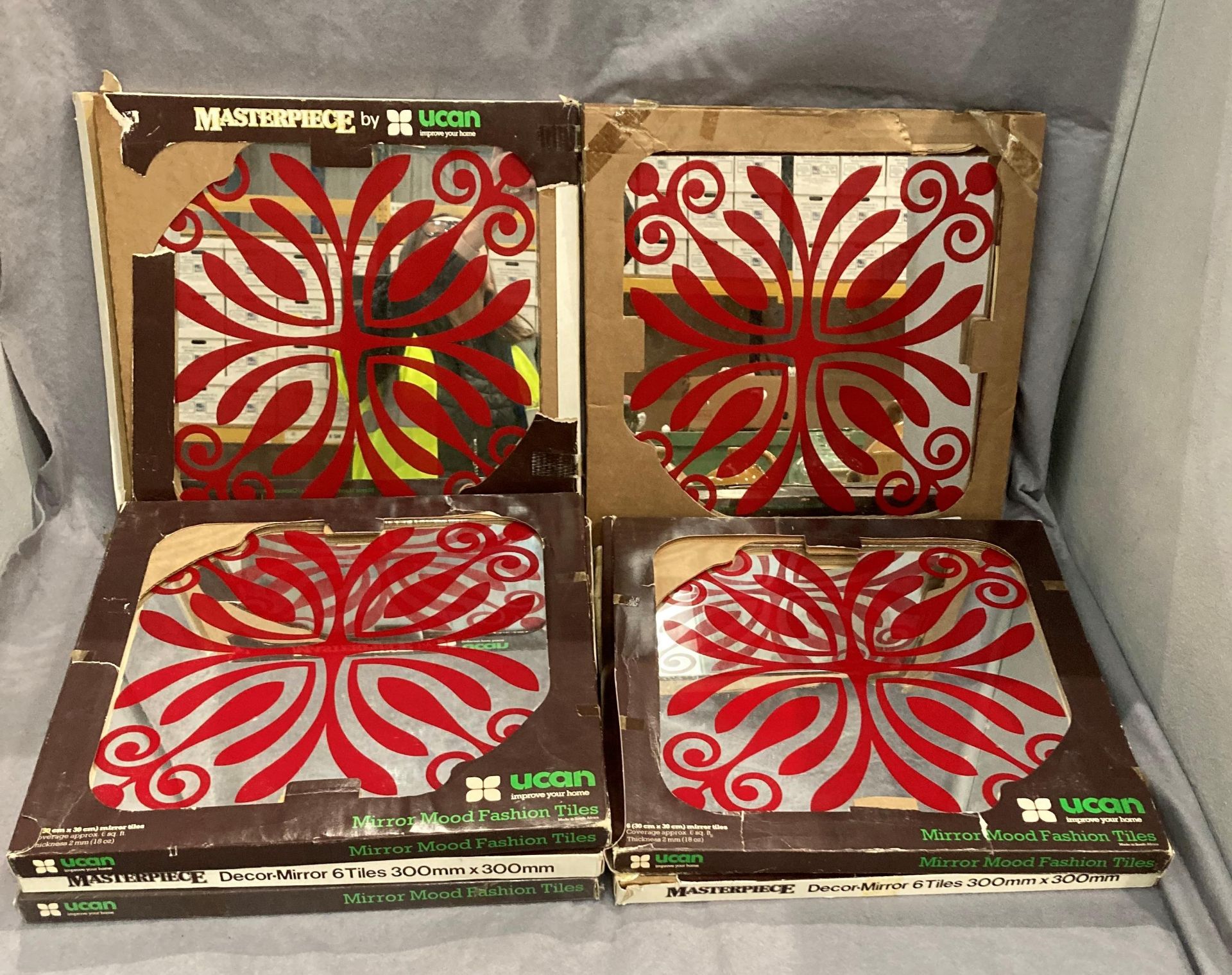 Seven packs of Masterpiece retro Decor Mirror tiles from the 1970's each pack has six tiles each