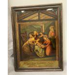 A framed print on glass 'The Nativity' published December 24th 1802 by W. B.