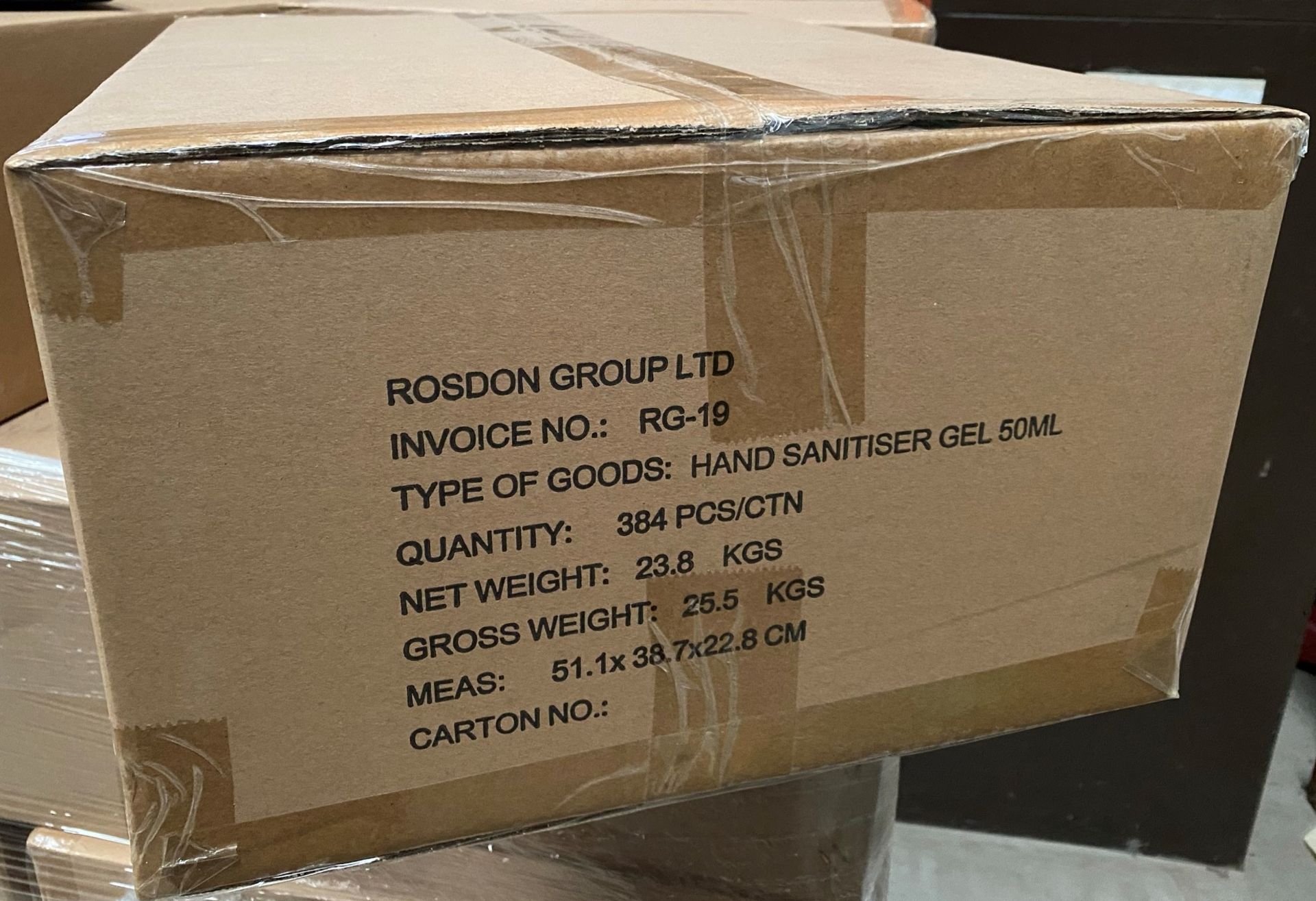 384 x 50ml flip top bottles of Rosdon Group UK hand sanitiser (Unlabelled clear plastic bottles) - - Image 2 of 3