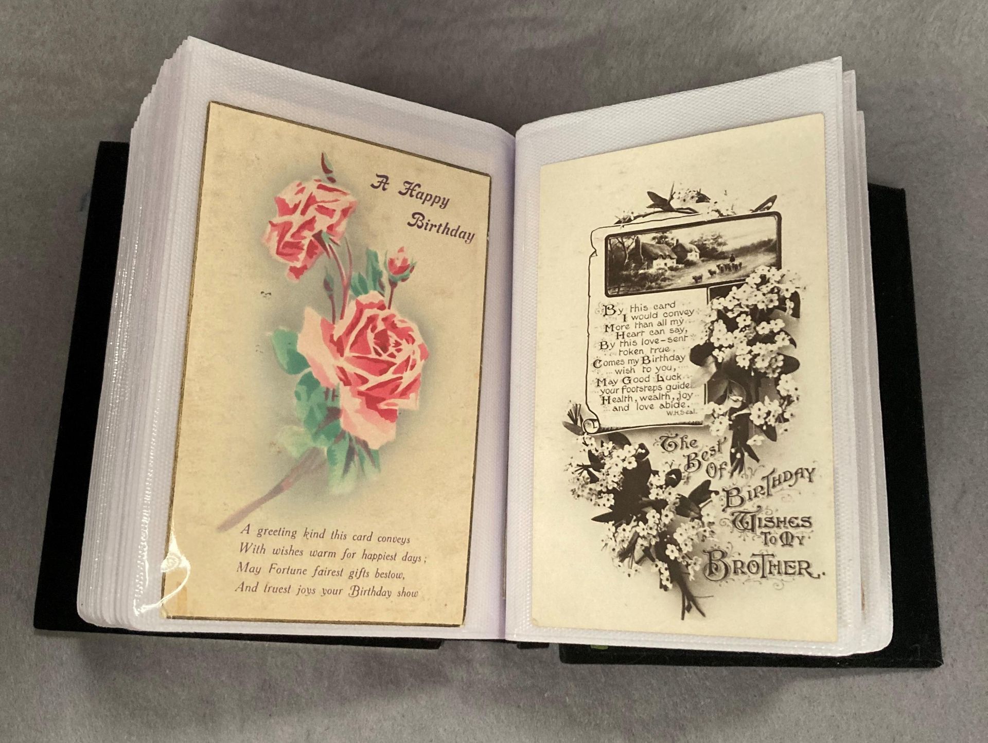 A small photo album containing 100 assorted mainly early 20th Century greetings and sentimental - Image 3 of 5