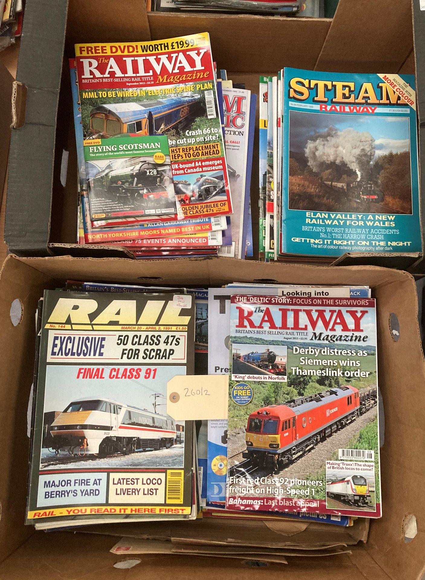 Contents to two boxes - a quantity of Steam Railway,