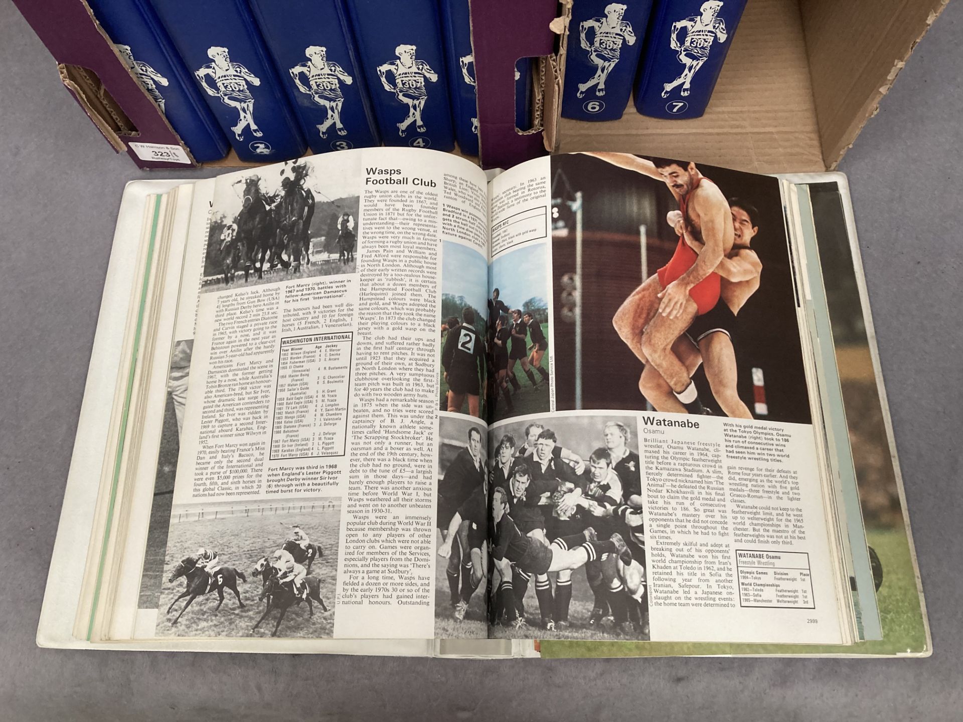 Eight blue plastic folders containing the Marshall Cavendish Encyclopedia of World Sports magazines - Image 3 of 4