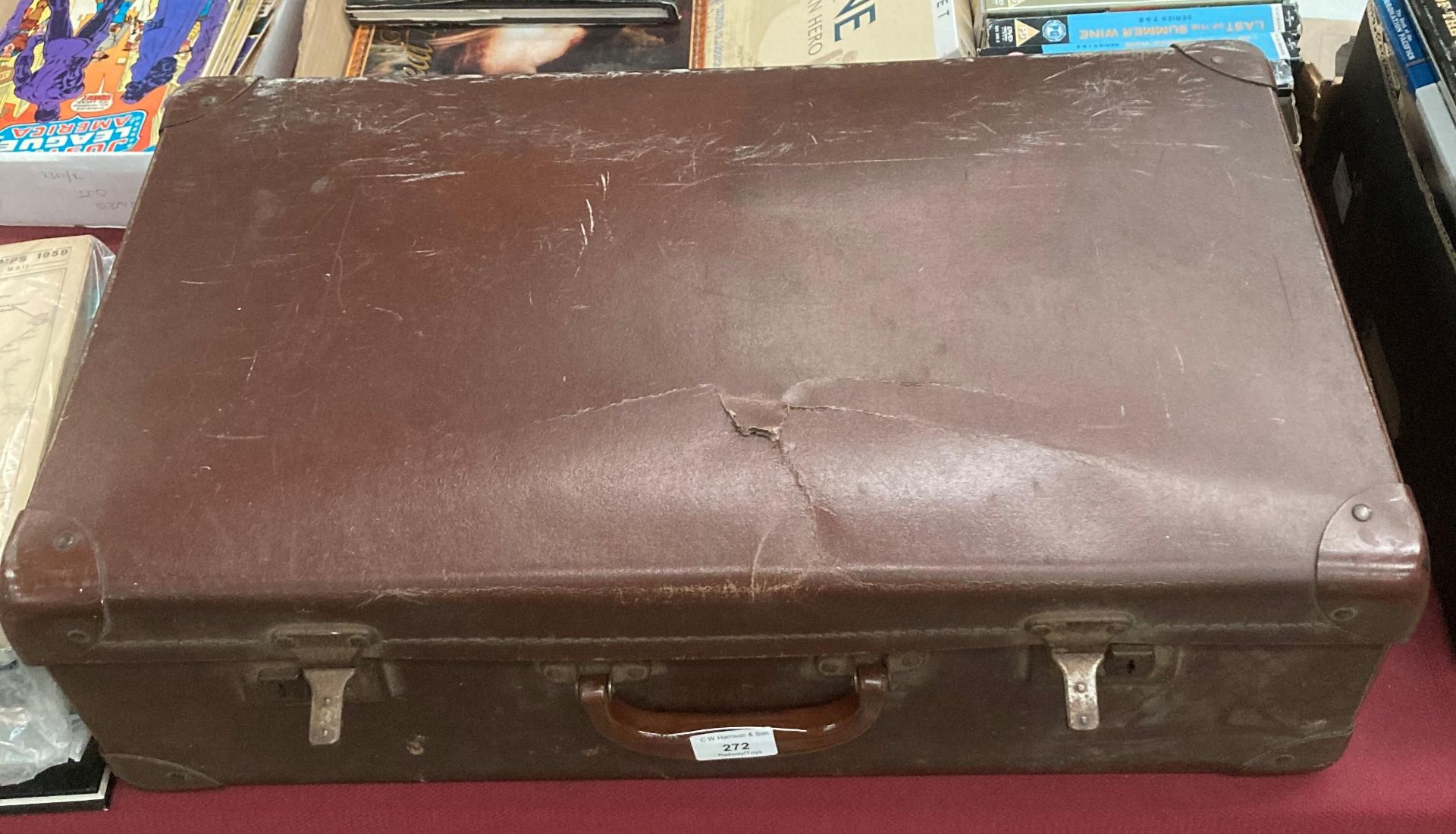 Brown fibre suitcase and contents - an interesting collection of ephemera including a quantity of - Image 3 of 3
