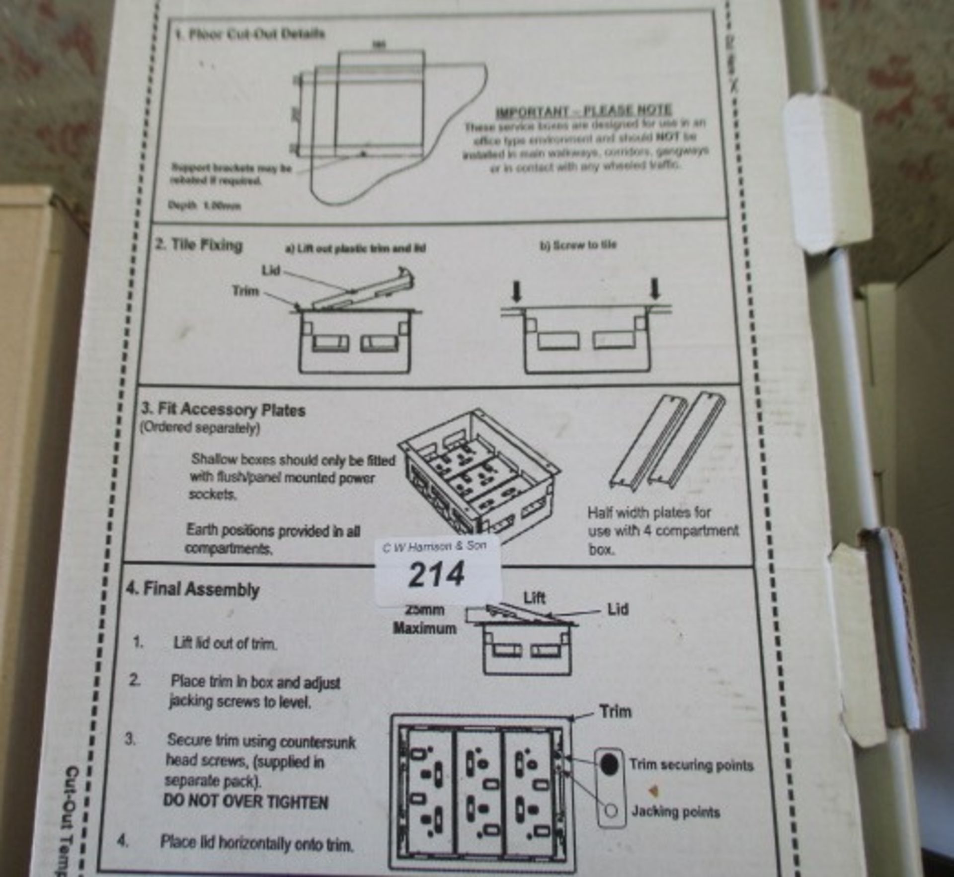 4 x cavity boxes