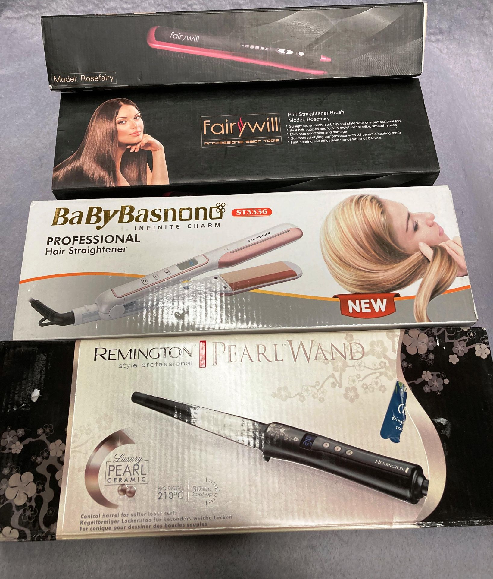 2 x Fairywill Professional saloon tools hair straightener brushes model Rosefairy,