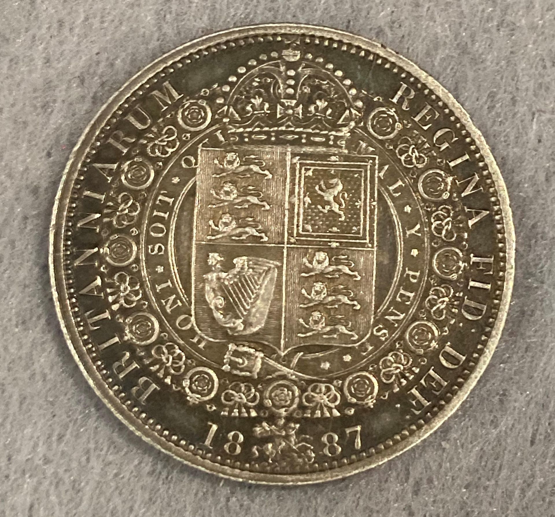 1887 Queen Victoria Half Crown Coin - Image 2 of 2