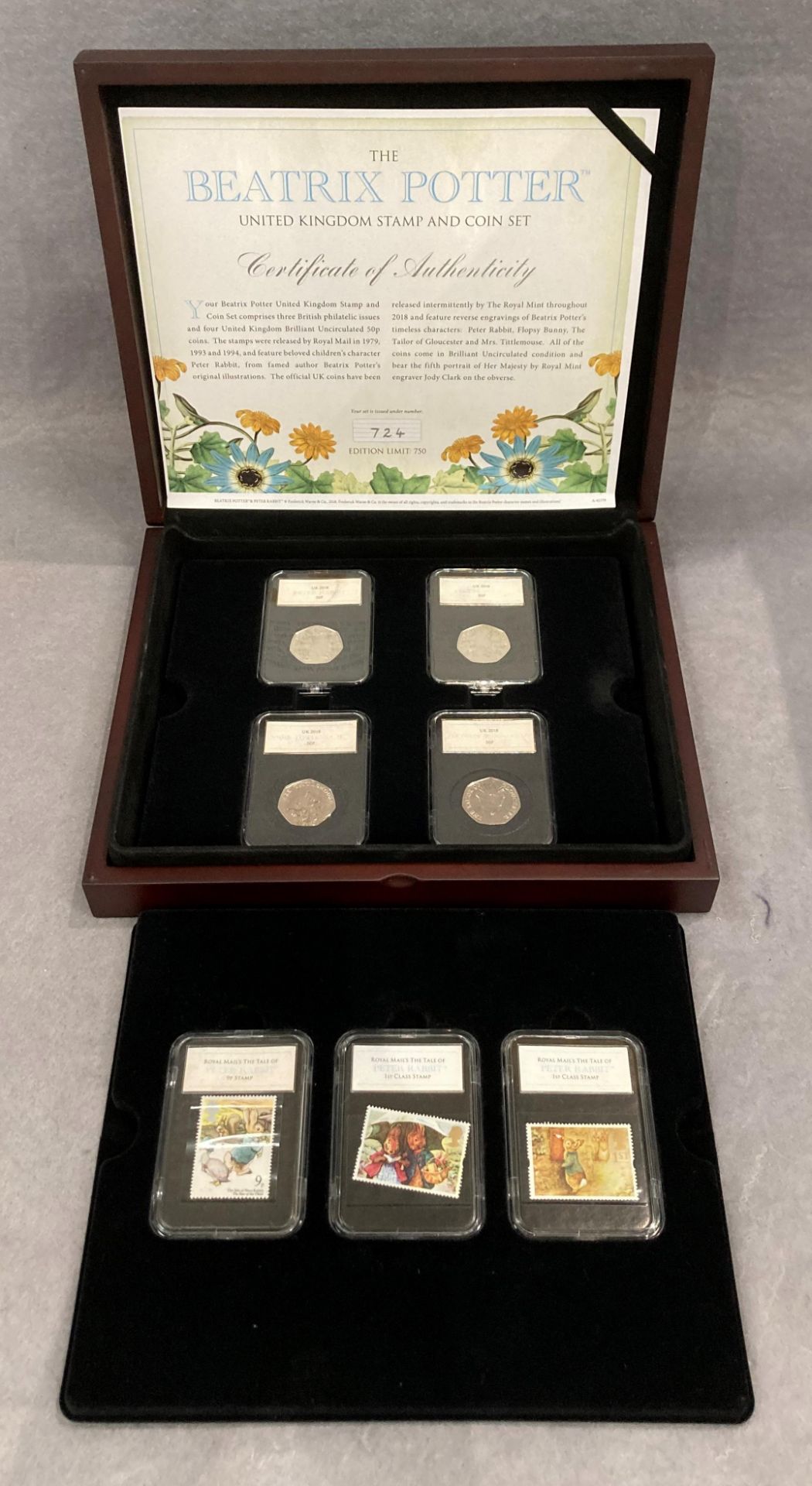 Boxed Beatrix Potter 2018 coin & stamp presentation set