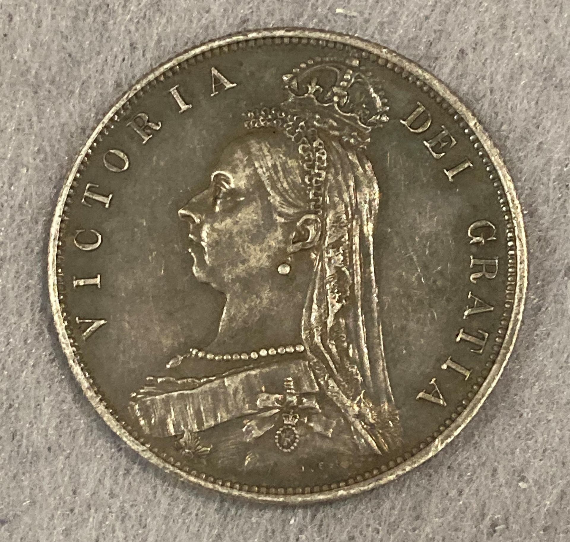 1887 Queen Victoria Half Crown Coin
