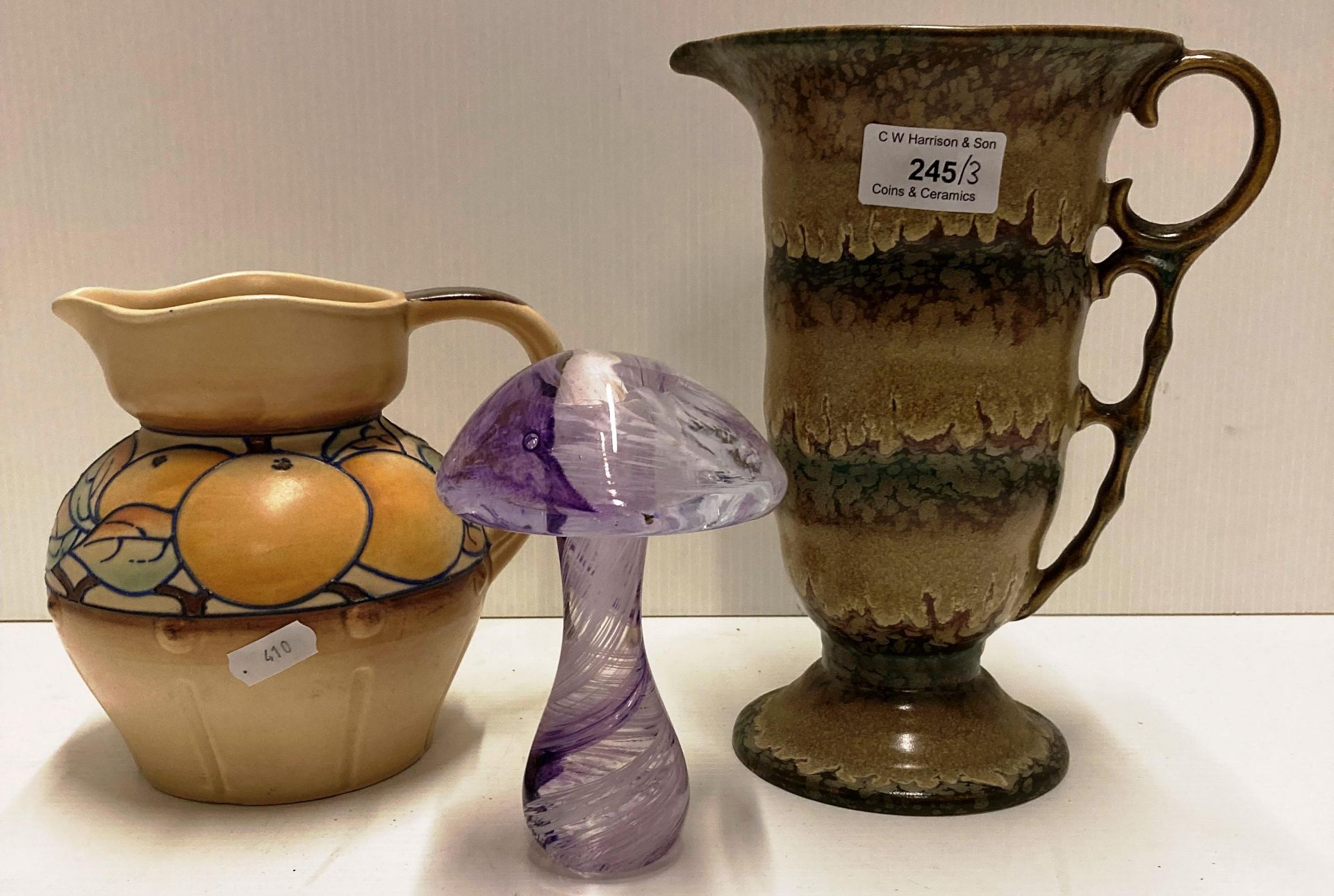 Three items - an Aida II pottery jug with handle,