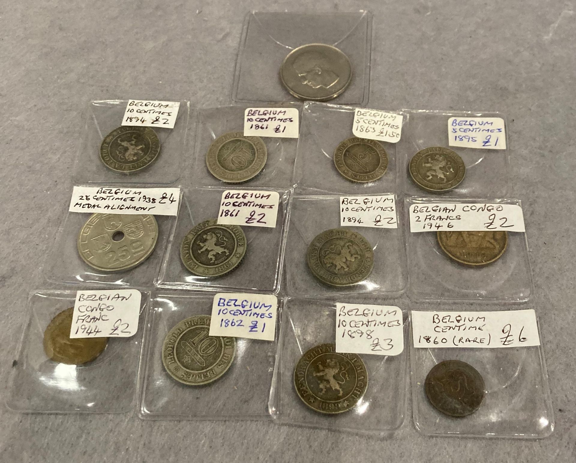 Collection of 19th & 20th century Belgium & Belgian Congo coins