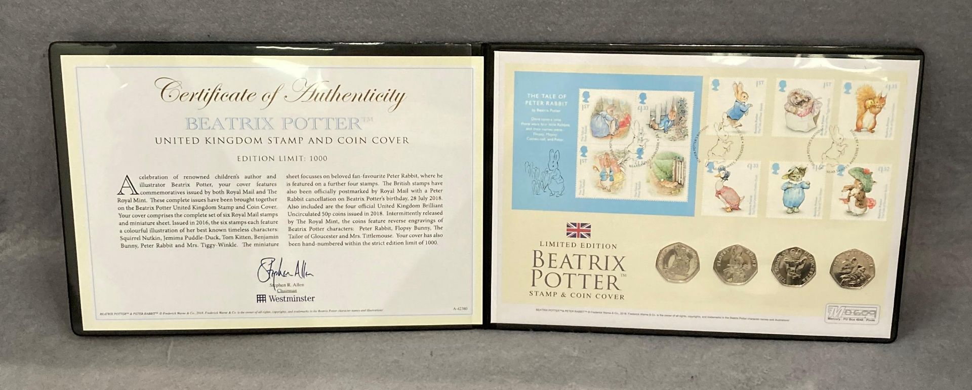 Beatrix Potter - FDC coin set