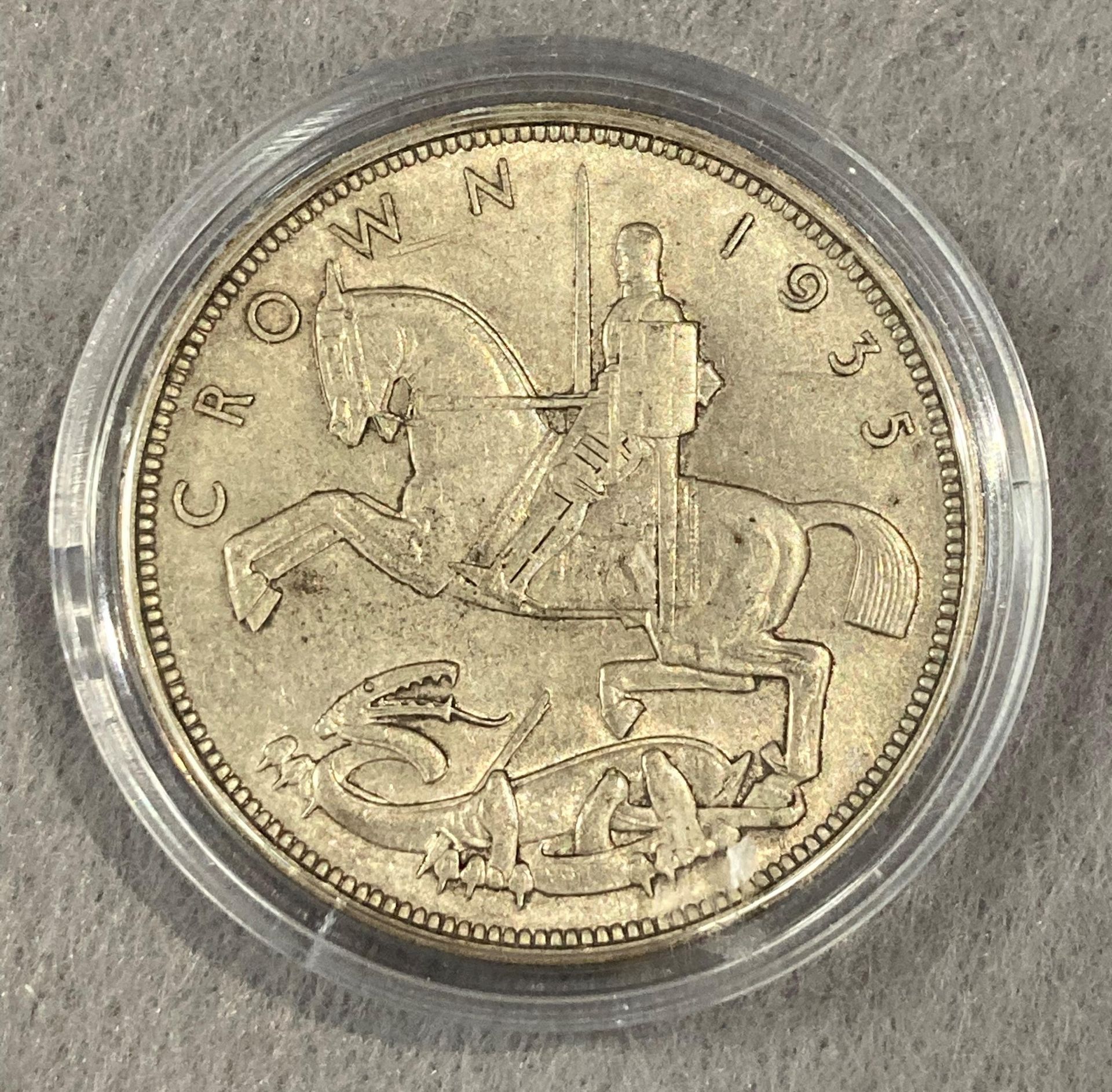 1935 George V Rocking Horse crown coin - Image 2 of 2