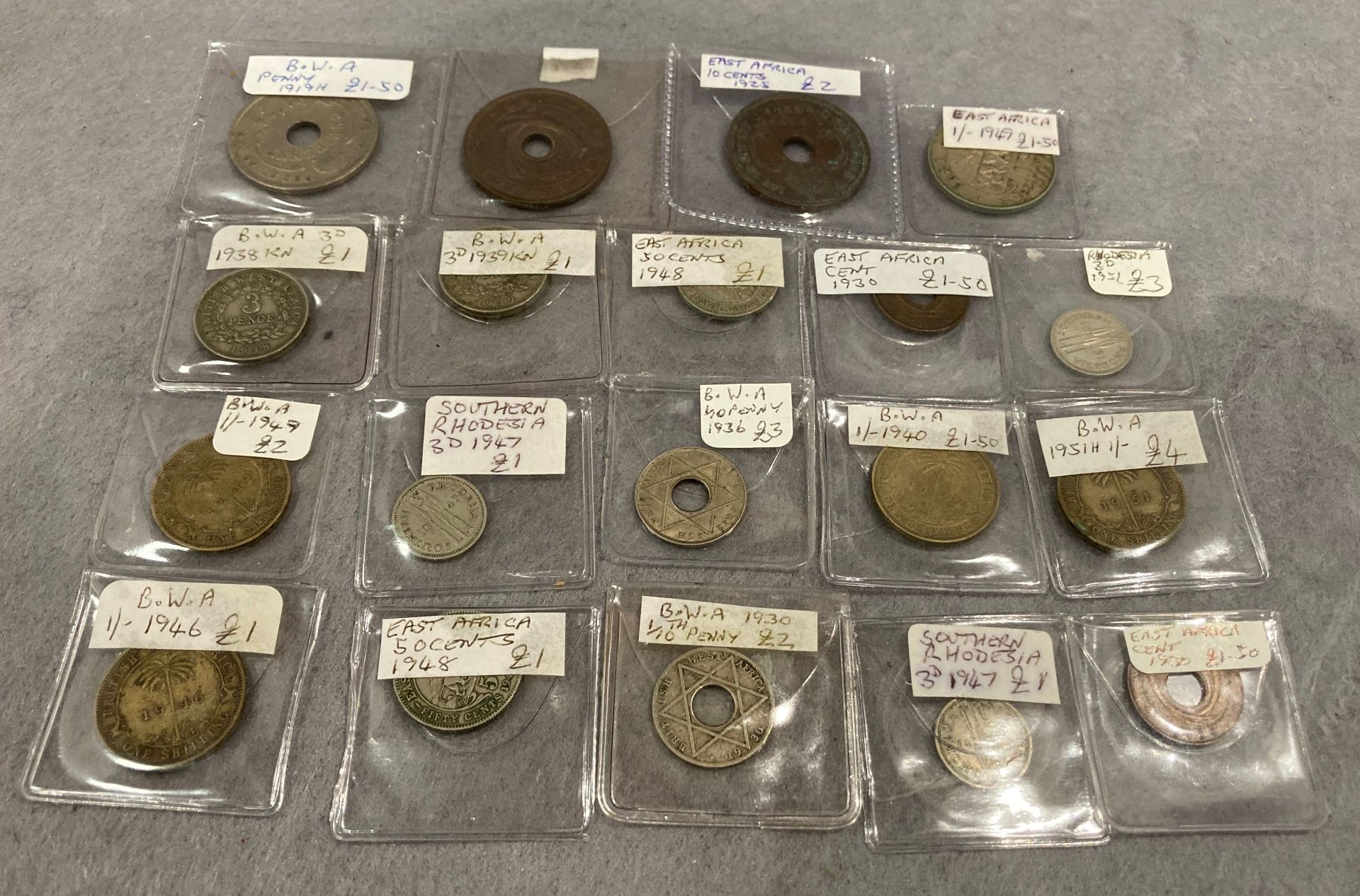 Collection of British West Africa and East Africa coins