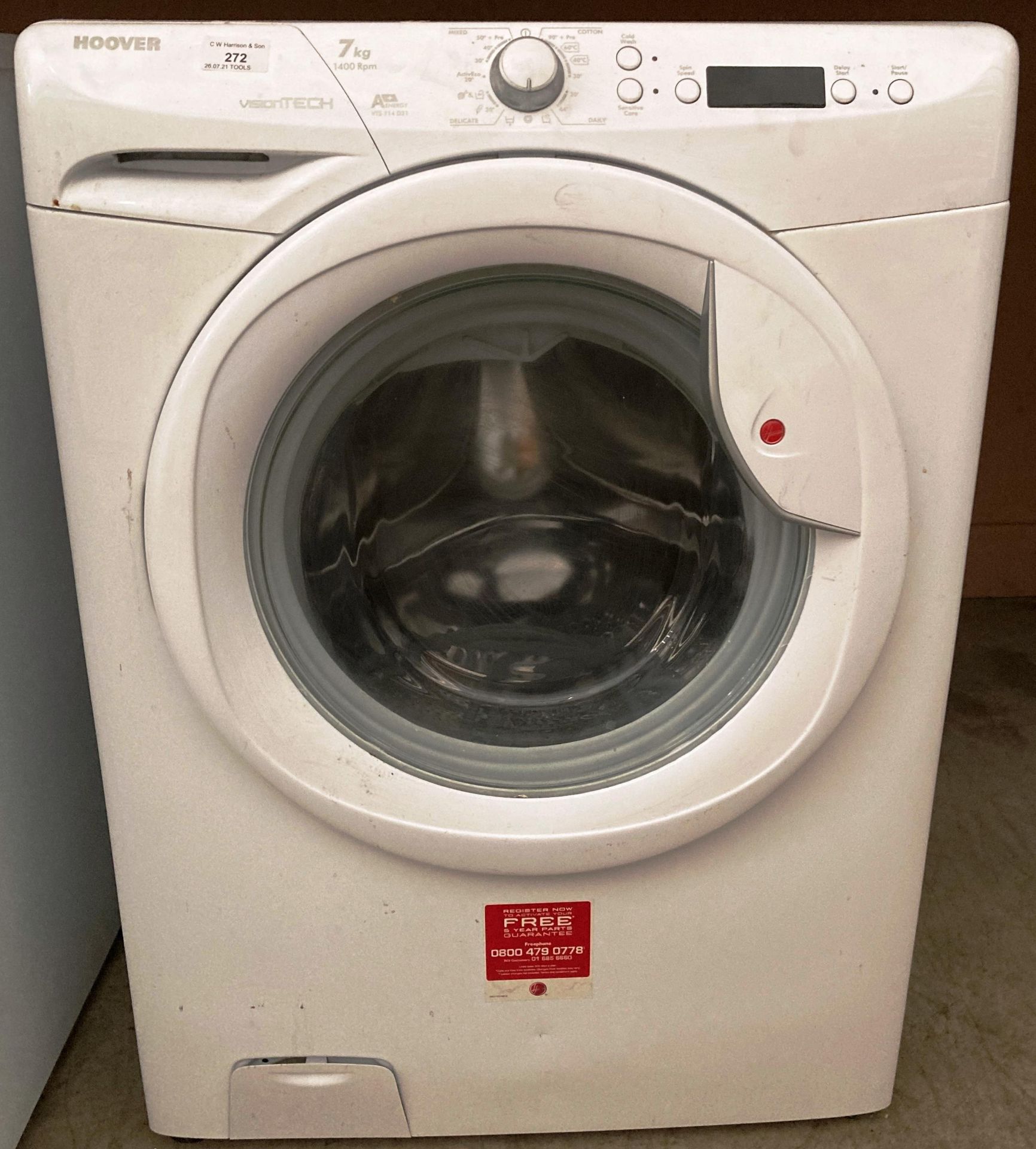 A Hoover Vision Tech VT5 714D21 A+ Energy 7kg 1400rpm automatic washing machine