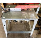A 3 phase circular saw bench on galvanised table - no lead