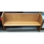 A light brown painted pew 180cm long