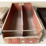 A brown fibre tray with divider 70 x 38 x 21cm