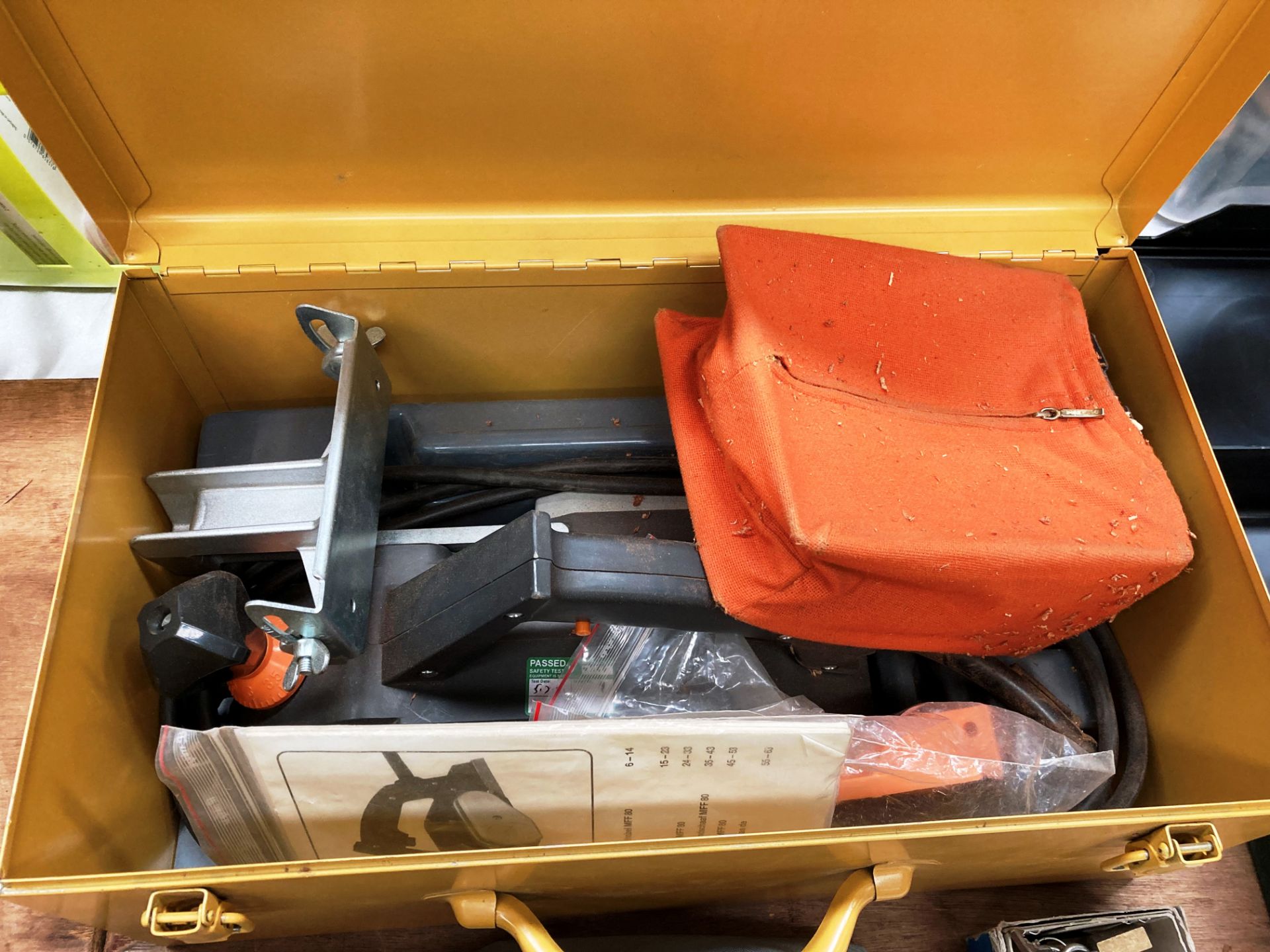 An Elu MFF80 Surface and Rabbet planer - 240v in yellow metal case