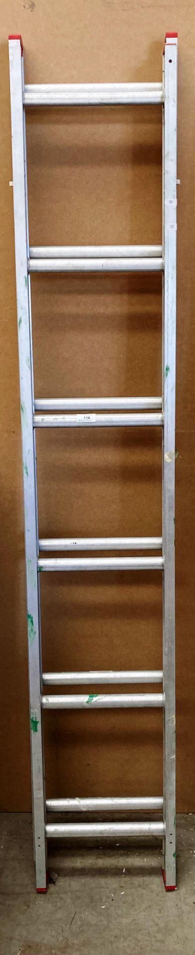 An aluminium 12 rung double extension ladder