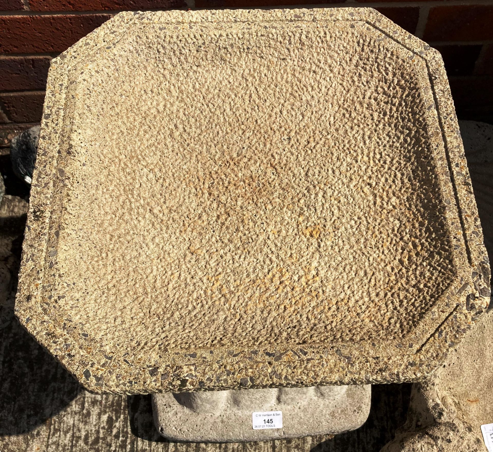 A concrete bird bath on pedestal 34 x 3 x 56cm high - Image 2 of 2