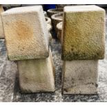 Four Sandford Stone composition stands each 16 x 16 x 24cm high