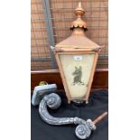 A reproduction wall mounting pub lantern 'The Hine' approximately 60cm long