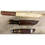Texas Sussex Armory hunting knife with bone handle and one other
