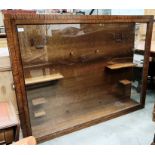 A dark oak stained display cabinet 148cm x 30cm x 128cm high (advised ex York Museum)