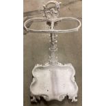 Reproduction white metal two section umbrella stand 60cm high