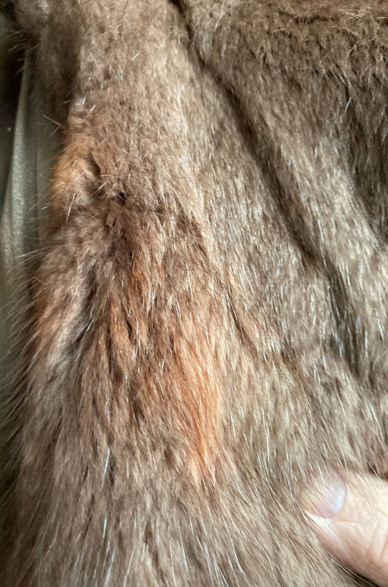 E T Harvey Ltd light brown fur long coat Further Information Staining to both lapels - Image 6 of 10