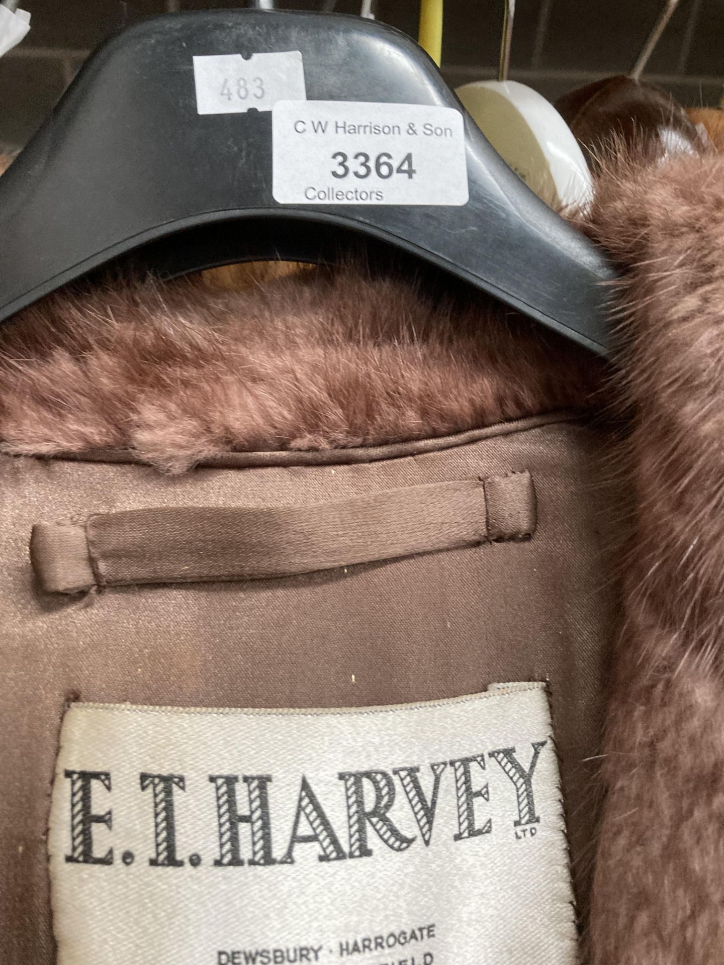 E T Harvey Ltd light brown fur long coat Further Information Staining to both lapels - Image 3 of 10