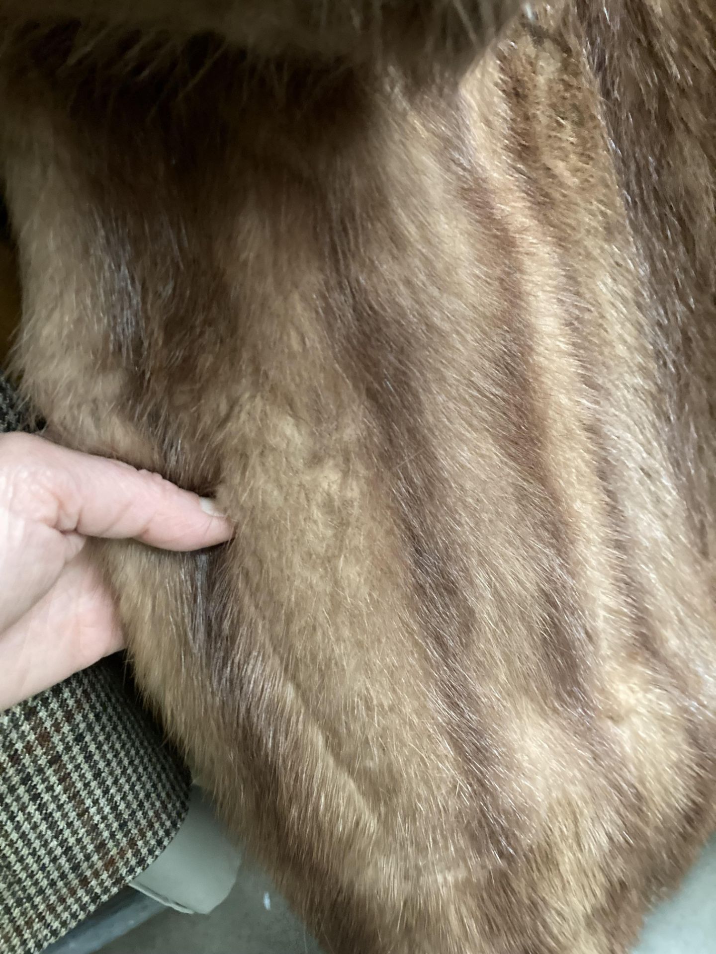 A Matthias Robinson lady's light brown long fur coat, - Image 8 of 9