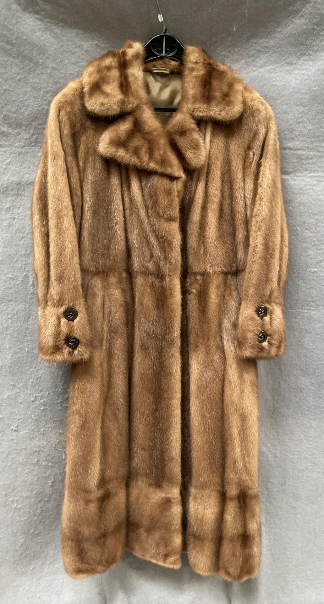 M McNichol lady's long brown fur coat,