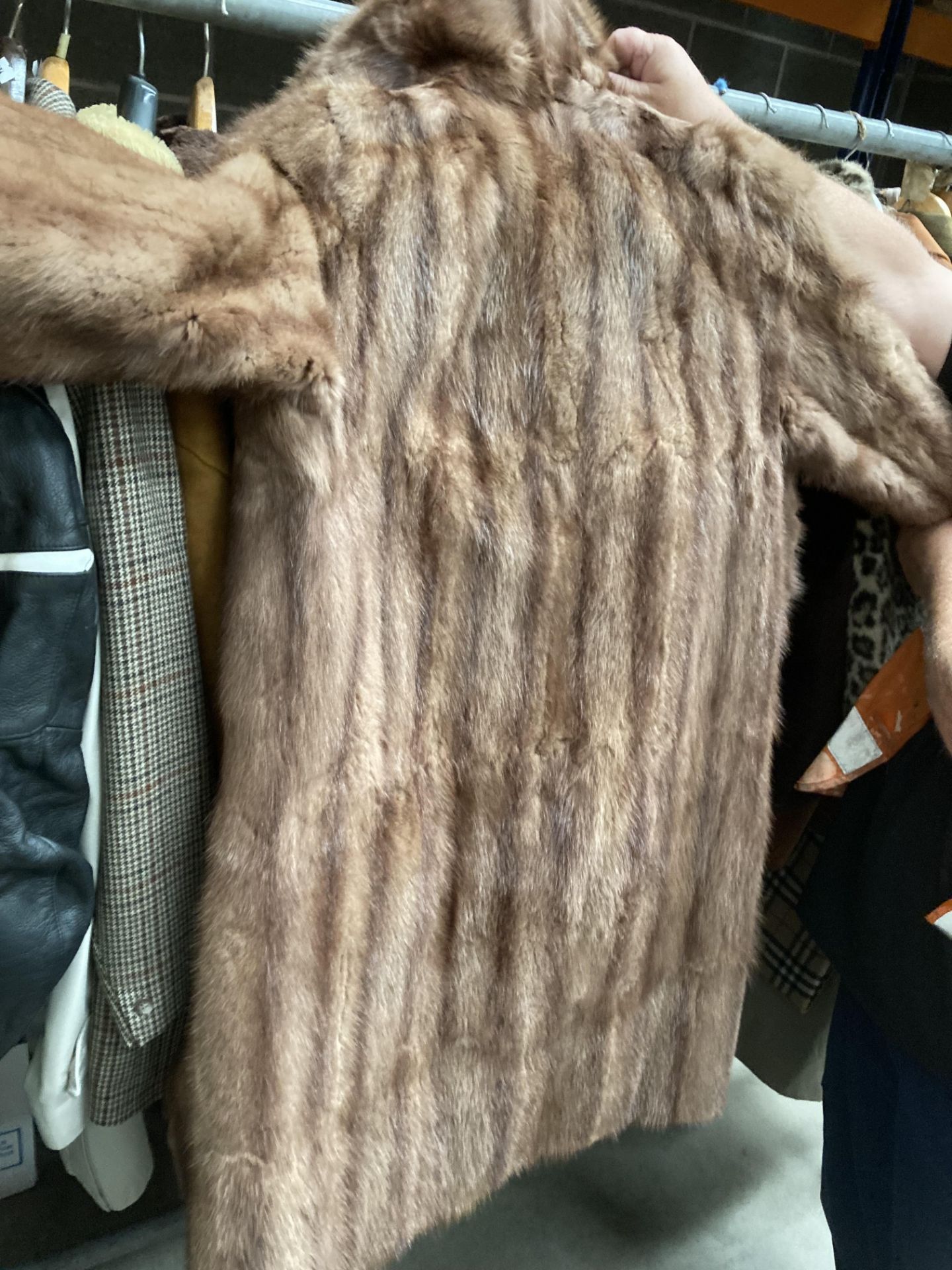 A Matthias Robinson lady's light brown long fur coat, - Image 7 of 9