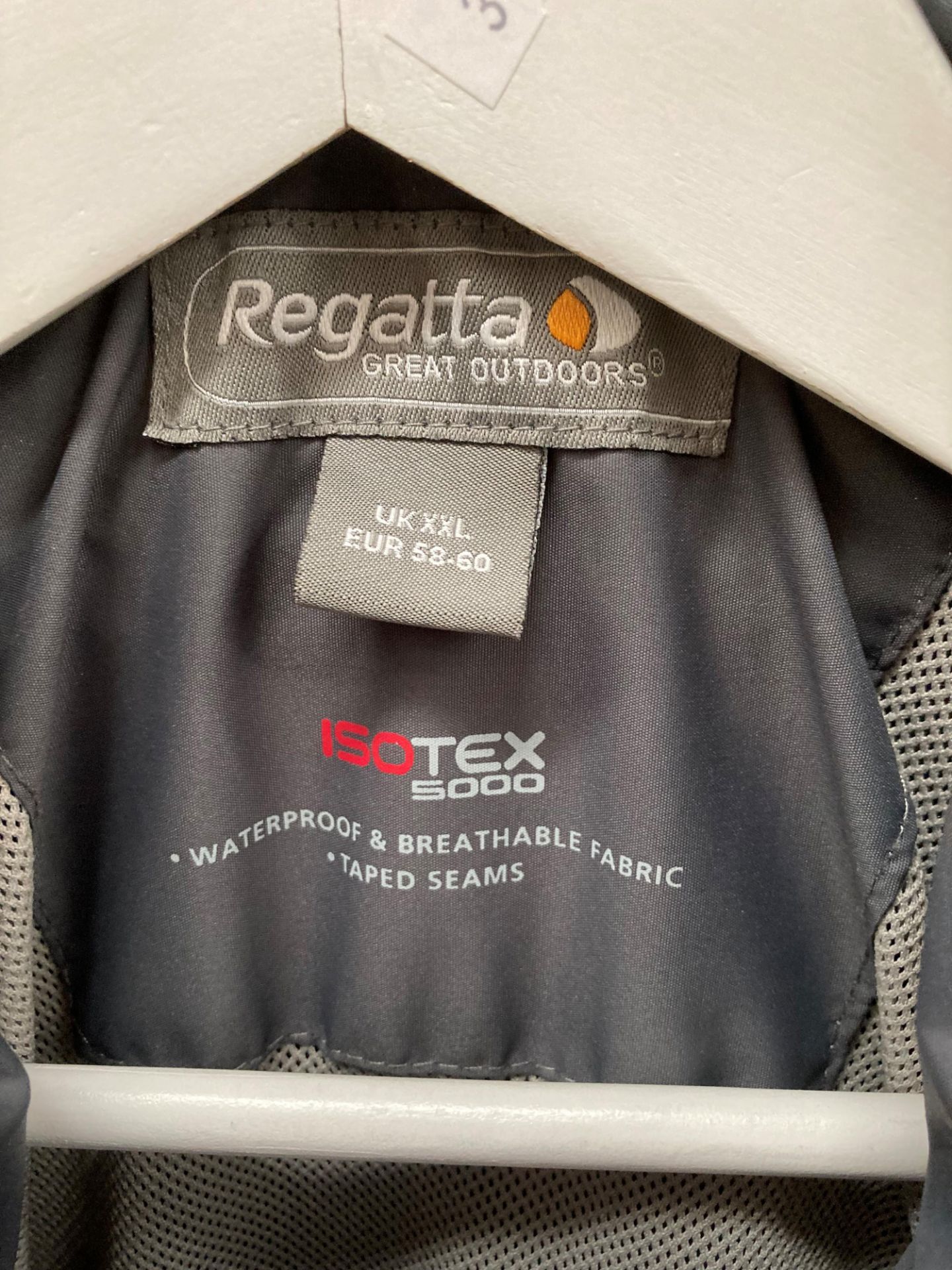 A Regatta Isotex 5000 outdoor coat in blue and grey, size 2XL and a Regatta dark blue thin coat, - Image 2 of 3