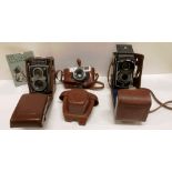 Three cameras - a Franke and Heidecke Rolleiflex,