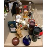 Contents to half of tray 28 novelty miniature liqueur and spirits - Orlando Cherry Brandy in a