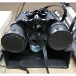 A Super Zenith 10 x 50 binoculars in case and one other pair of older binoculars (2)