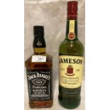 Two items - a 70cl bottle of Jack Daniels Old No7 brand Tennessee Sour Mash Whiskey (40% vol) and a