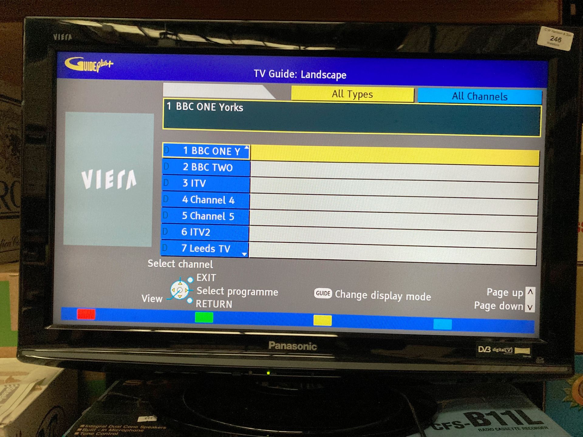 A Panasonic Viera DV3 digital TX-L26X10B 26" LCD TV complete with remote control and manual