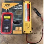 Two items - a Huati Auto Jumper and an Auto XS OBD11 vehicle fault code reader (2)