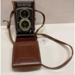 A Franke and Heidecke Rolleicord DBP DBGM camera S/N 1920576 complete with brown leather case