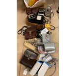 Contents to centre of rack - assorted light meters - Weston Master V, Weston Master,