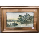 Walter Stuart Lloyd 'The Fishermans Home, Ross', gilt framed print,