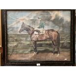 'C J 1981' - Shergar - jockey Walter Swinburn - framed print 59 x 73cm