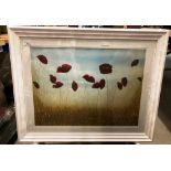 Four x C K Wood of Artisitic Britain large framed prints of 'Poppy Fields' - 66cm x 66cm and one